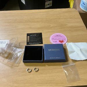 Monooc Women's Silver Tone Hoop Earrings OS NIB